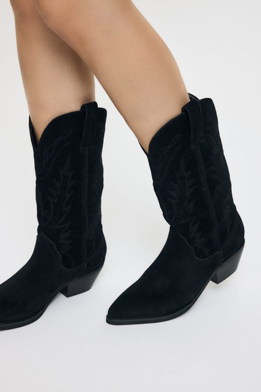 F/SUEDE WESTERN ブーツ BLK L