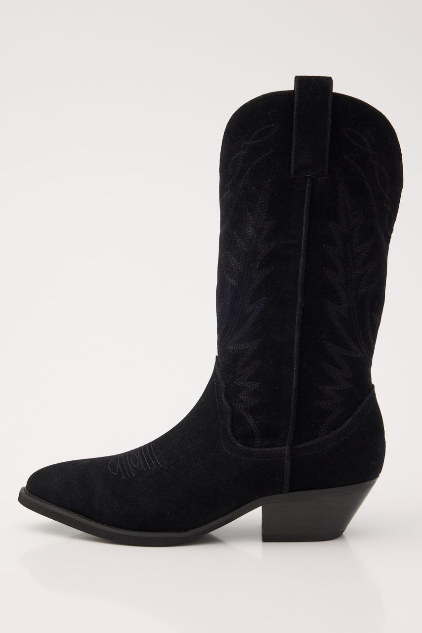 F/SUEDE WESTERN ブーツ BLK L