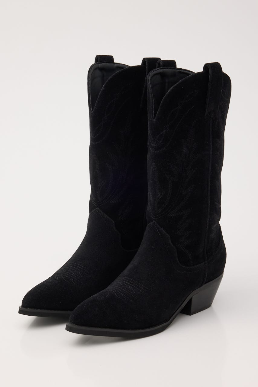 F/SUEDE WESTERN ブーツ BLK L