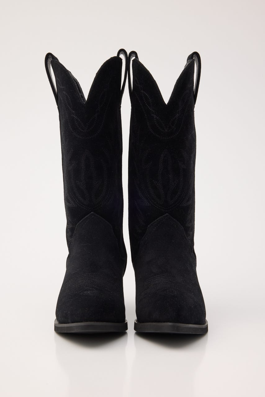 F/SUEDE WESTERN ブーツ BLK L