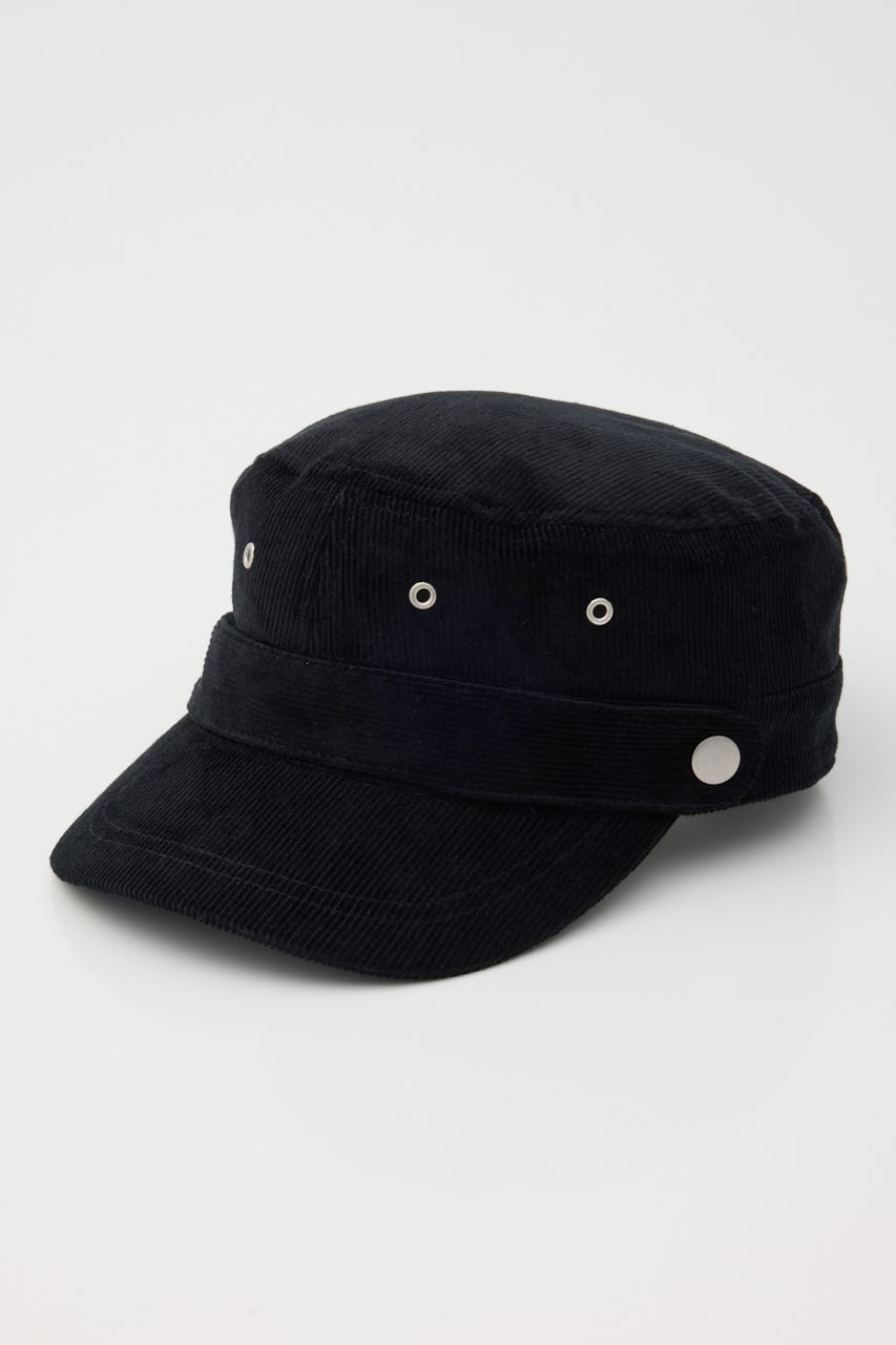THIN CORDUROY BELTED キャップ BLK FREE