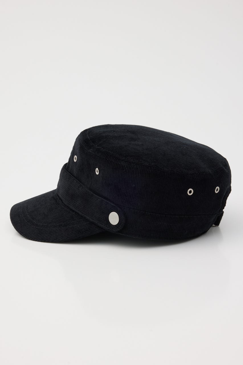 THIN CORDUROY BELTED キャップ BLK FREE