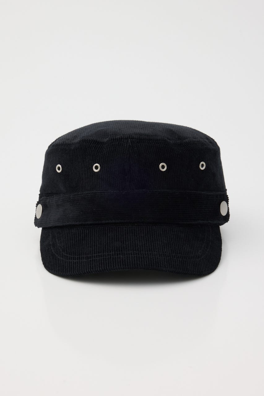 THIN CORDUROY BELTED キャップ BLK FREE
