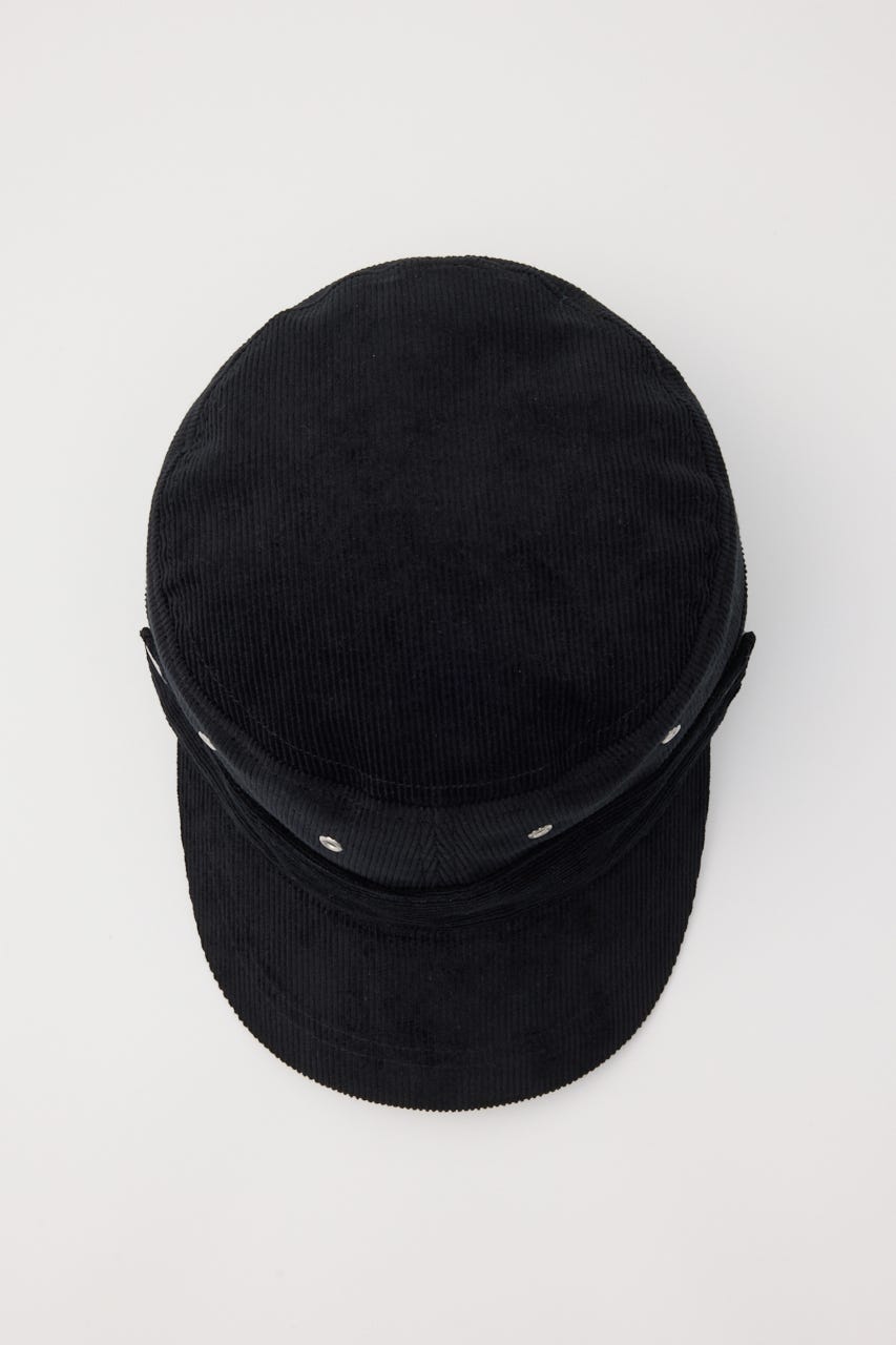 THIN CORDUROY BELTED キャップ BLK FREE