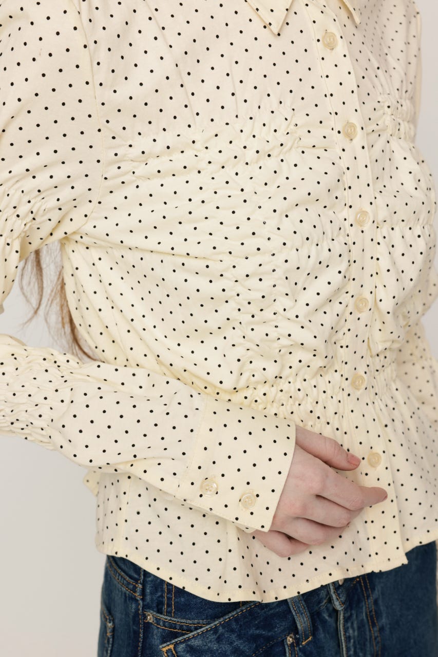RANDOM SHIRRING CUT トップス IVOY FREE