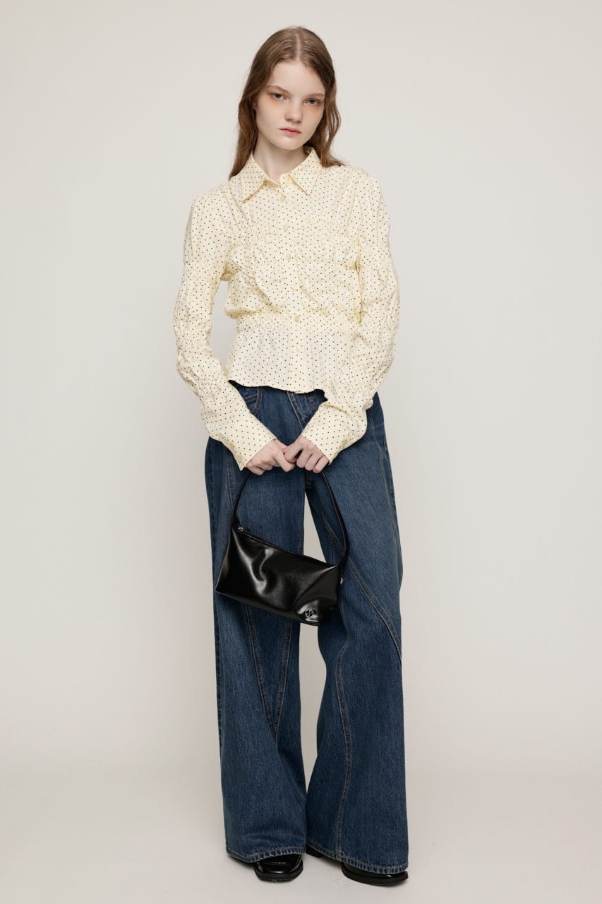 RANDOM SHIRRING CUT トップス IVOY FREE