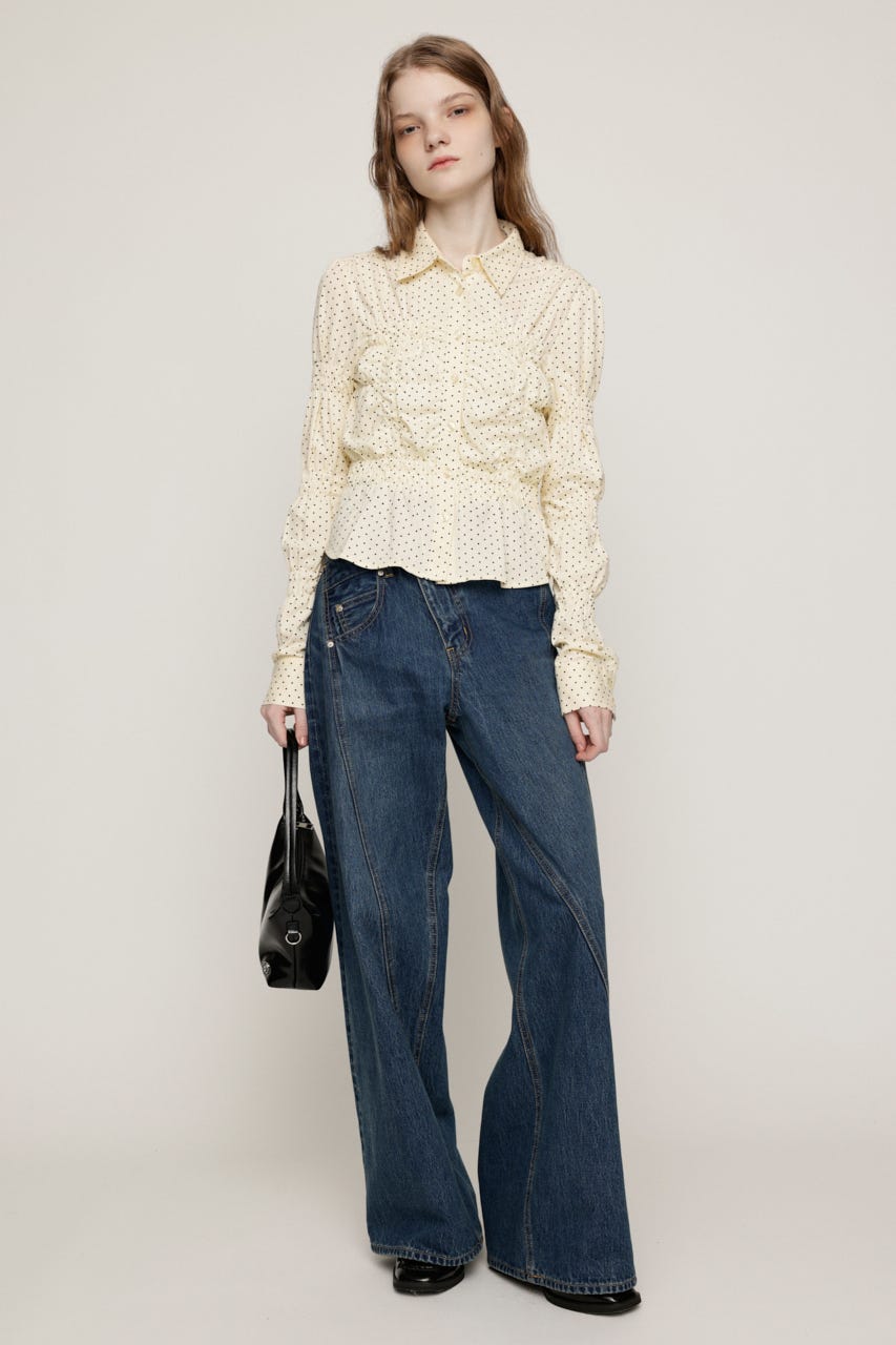 RANDOM SHIRRING CUT トップス IVOY FREE