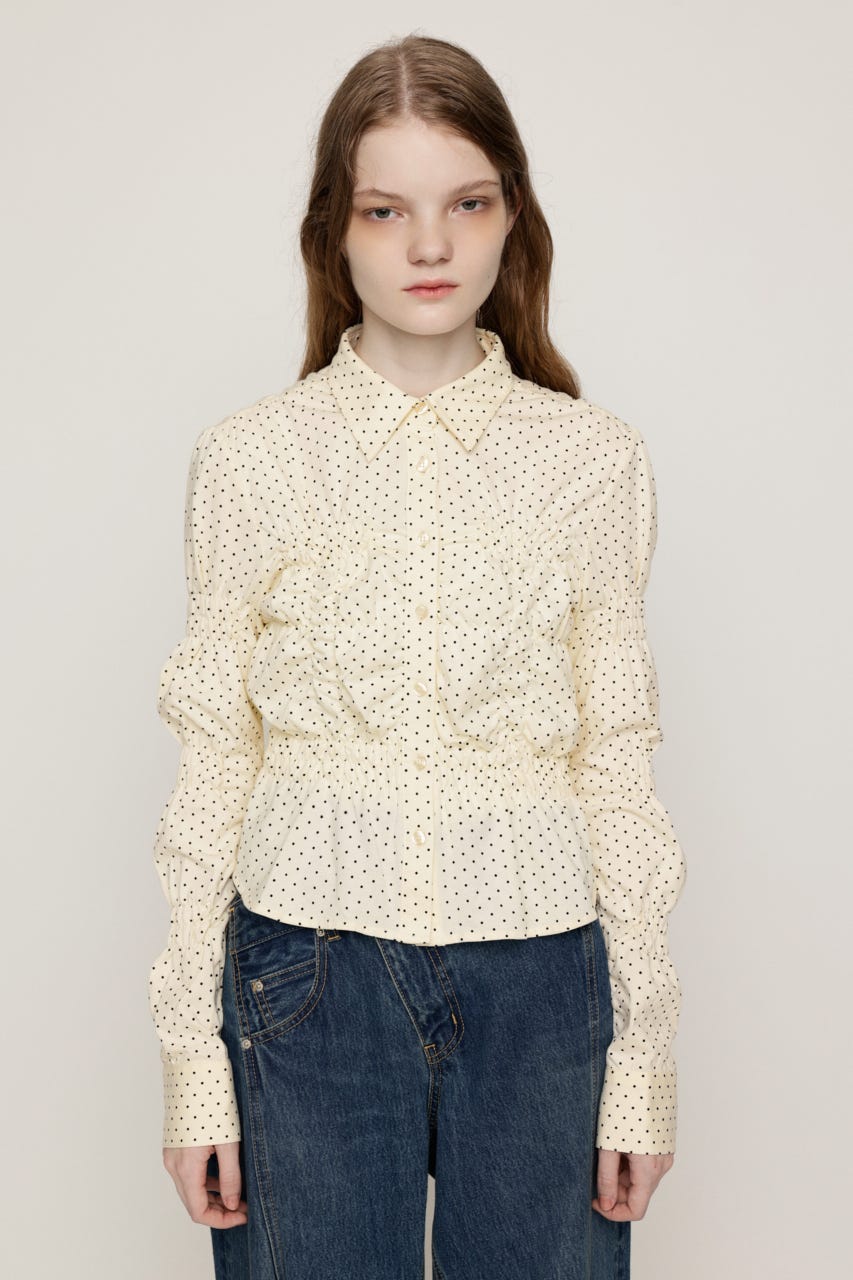 RANDOM SHIRRING CUT トップス IVOY FREE