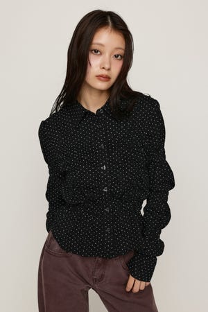 RANDOM SHIRRING CUT トップス