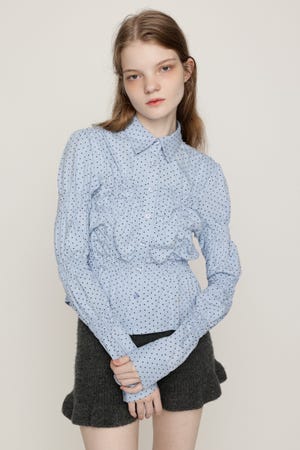 RANDOM SHIRRING CUT トップス