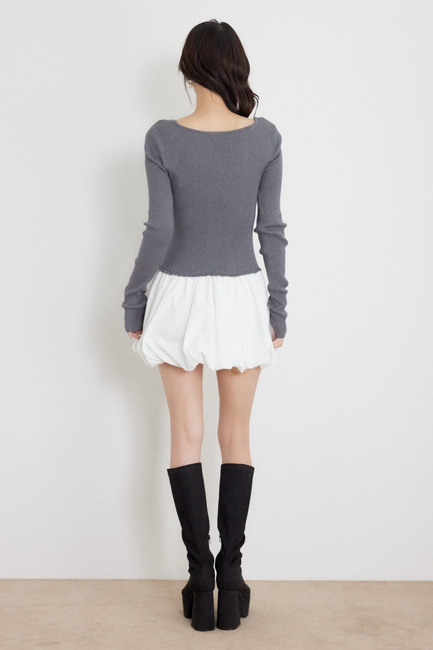 ドッキングバルーンミニワンピース GRY FREE