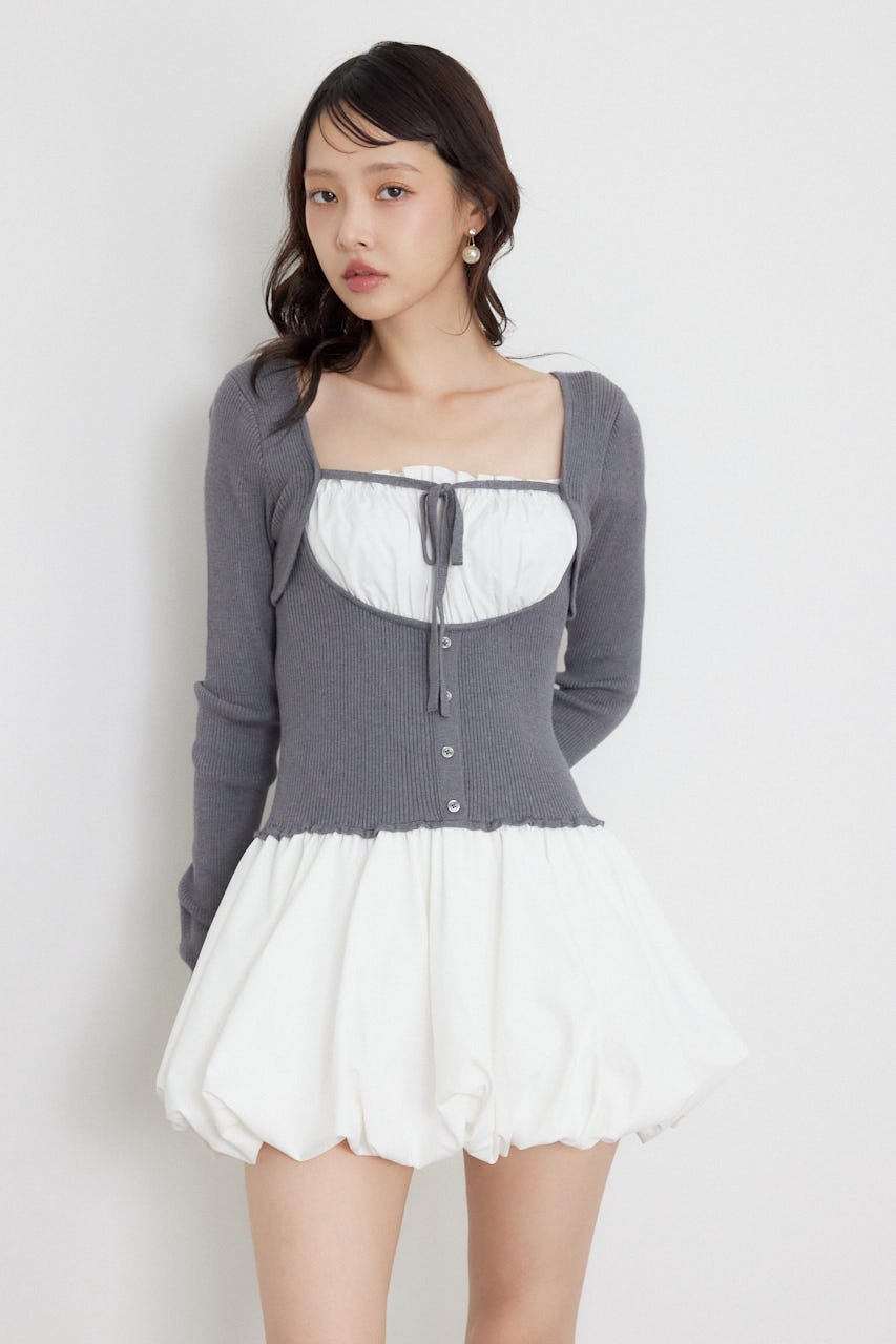 ドッキングバルーンミニワンピース GRY FREE