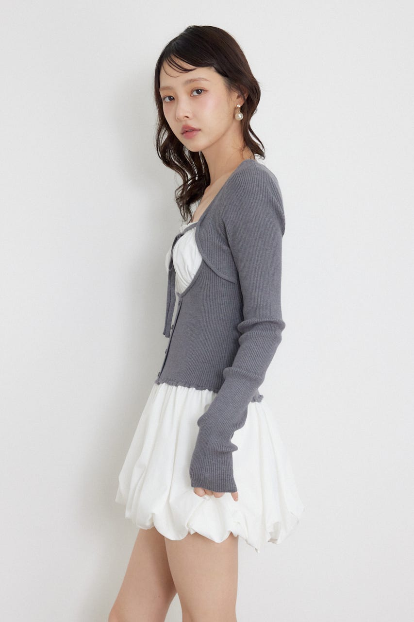 ドッキングバルーンミニワンピース GRY FREE