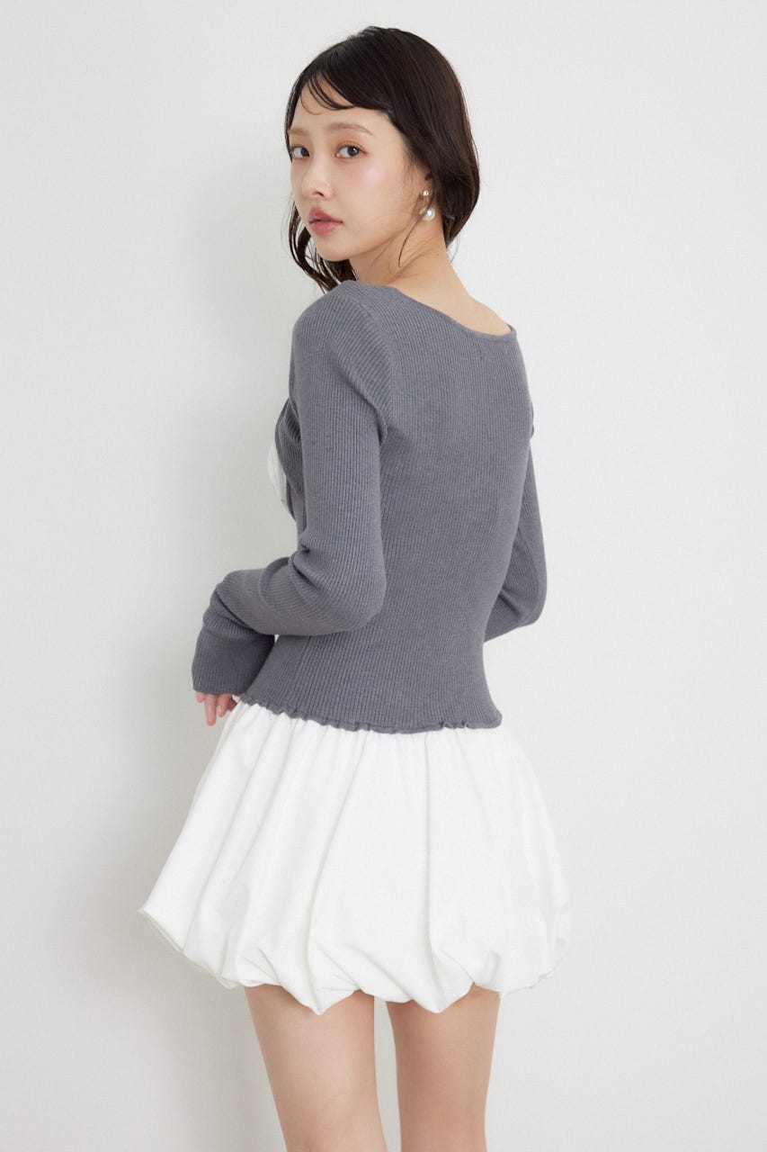 ドッキングバルーンミニワンピース GRY FREE