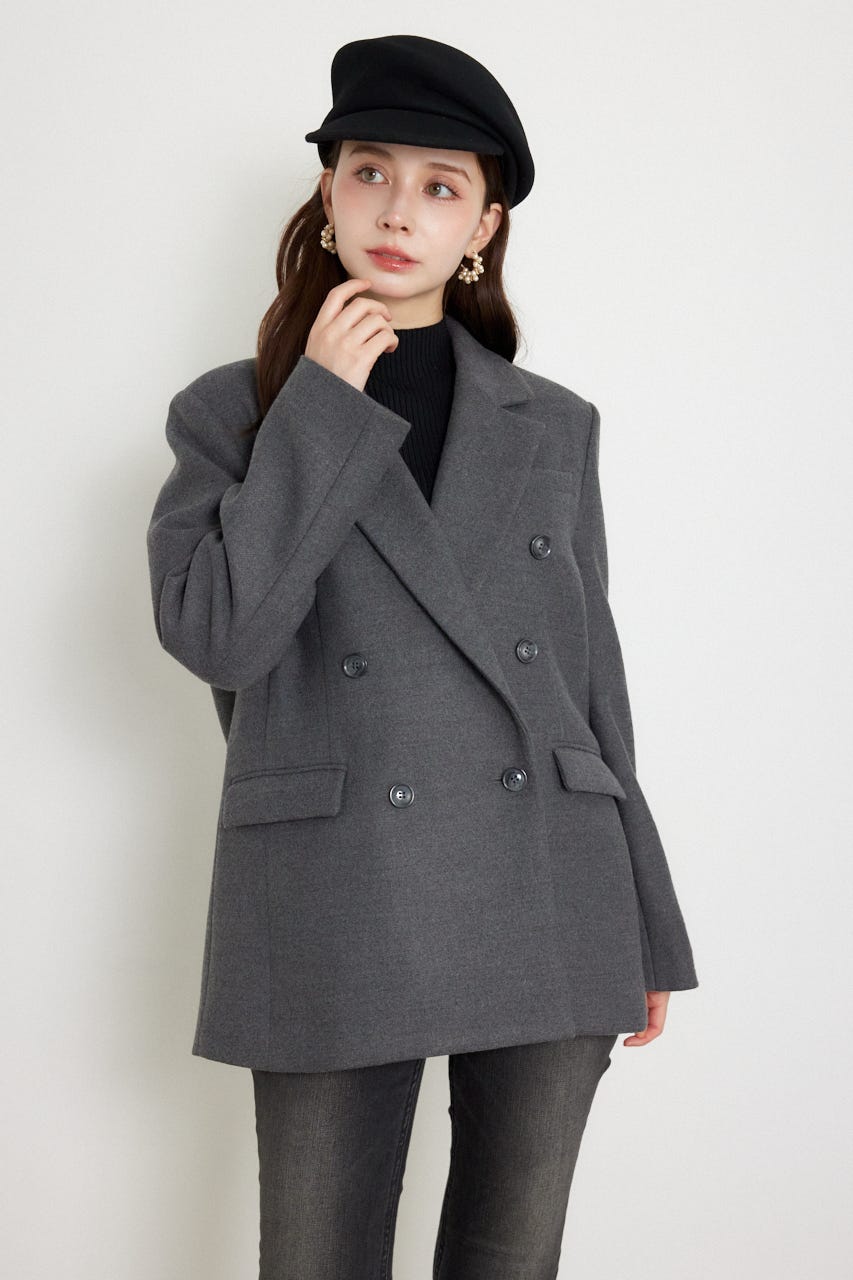 ダブルテーラードジャケット GRY S
