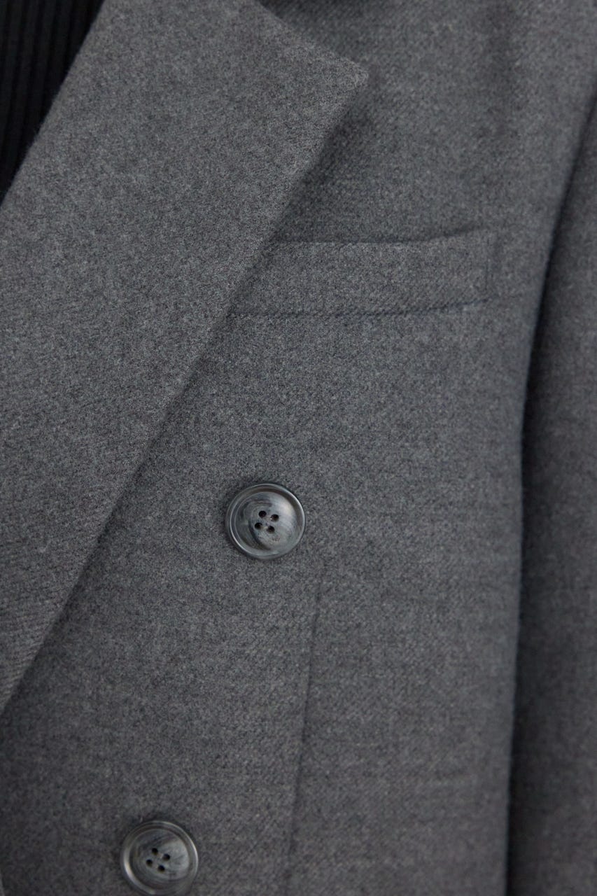 ダブルテーラードジャケット GRY S