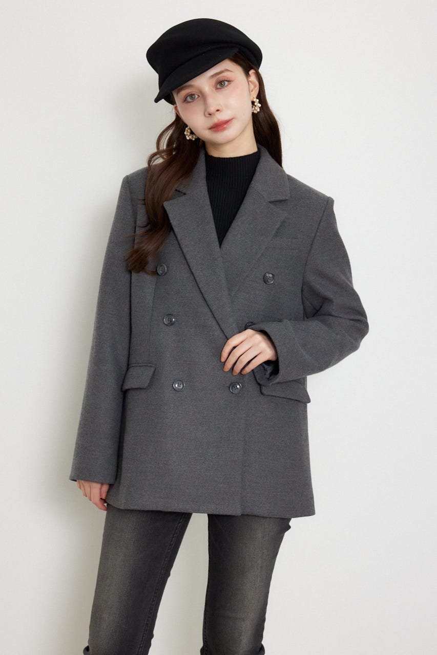 ダブルテーラードジャケット GRY S
