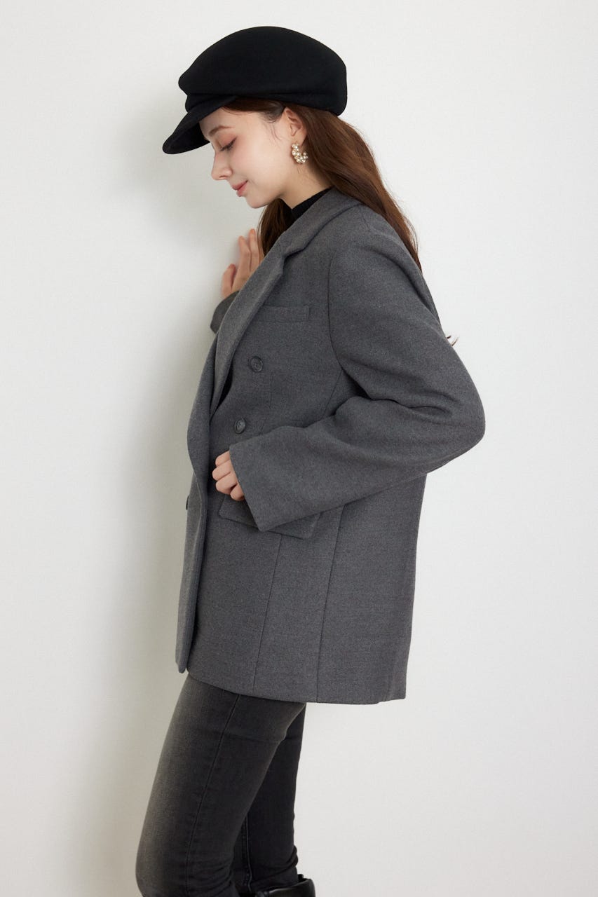 ダブルテーラードジャケット GRY S