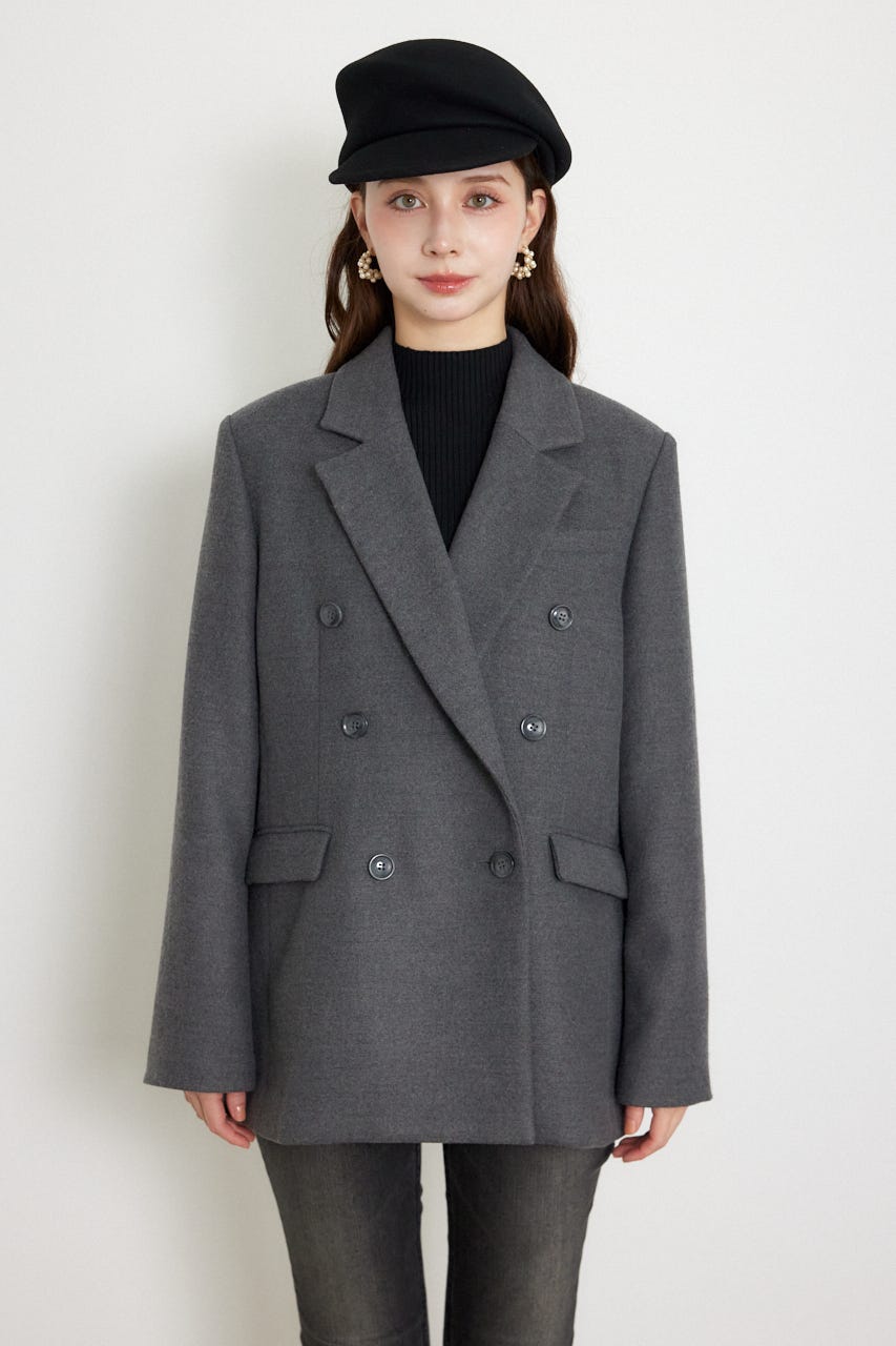 ダブルテーラードジャケット GRY S