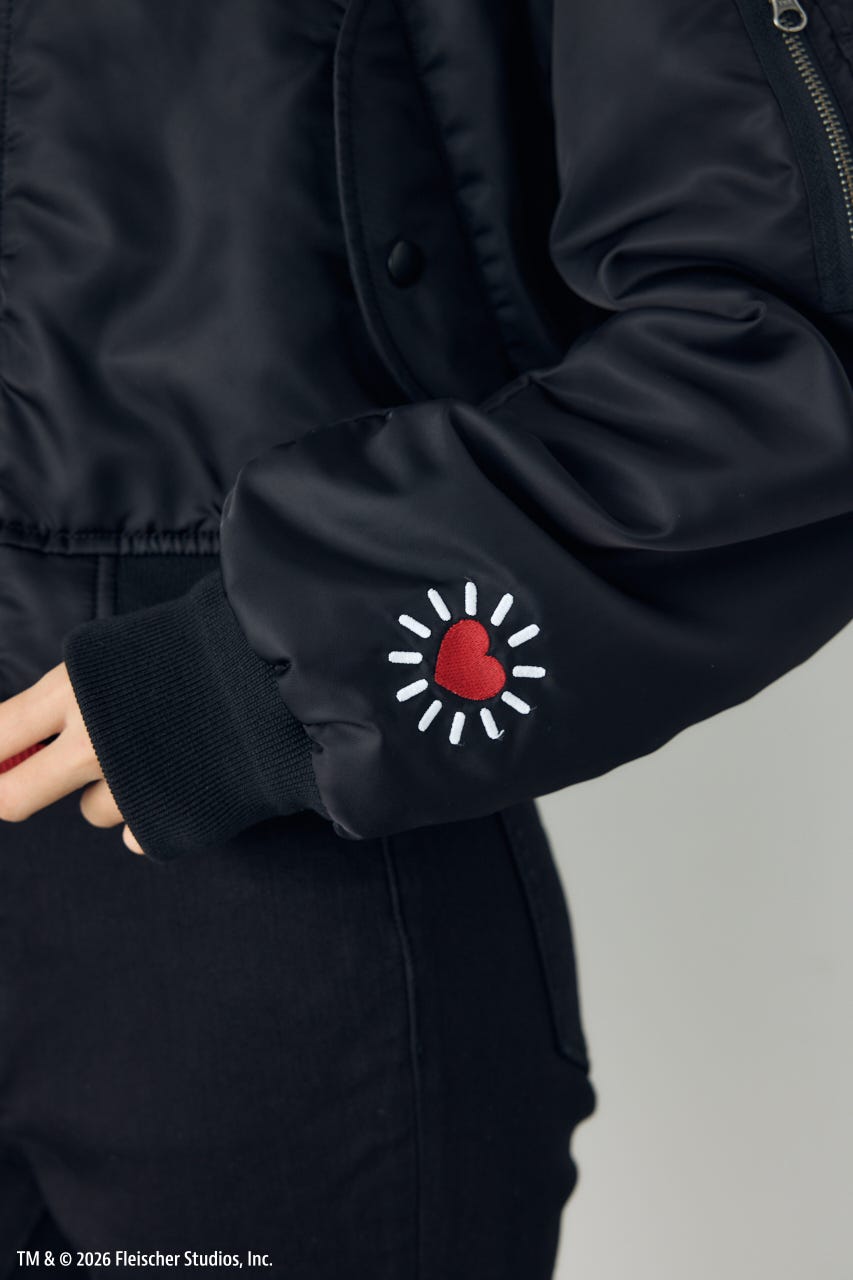 【Betty Boop(TM)×AZUL】MA-1 BLK FREE