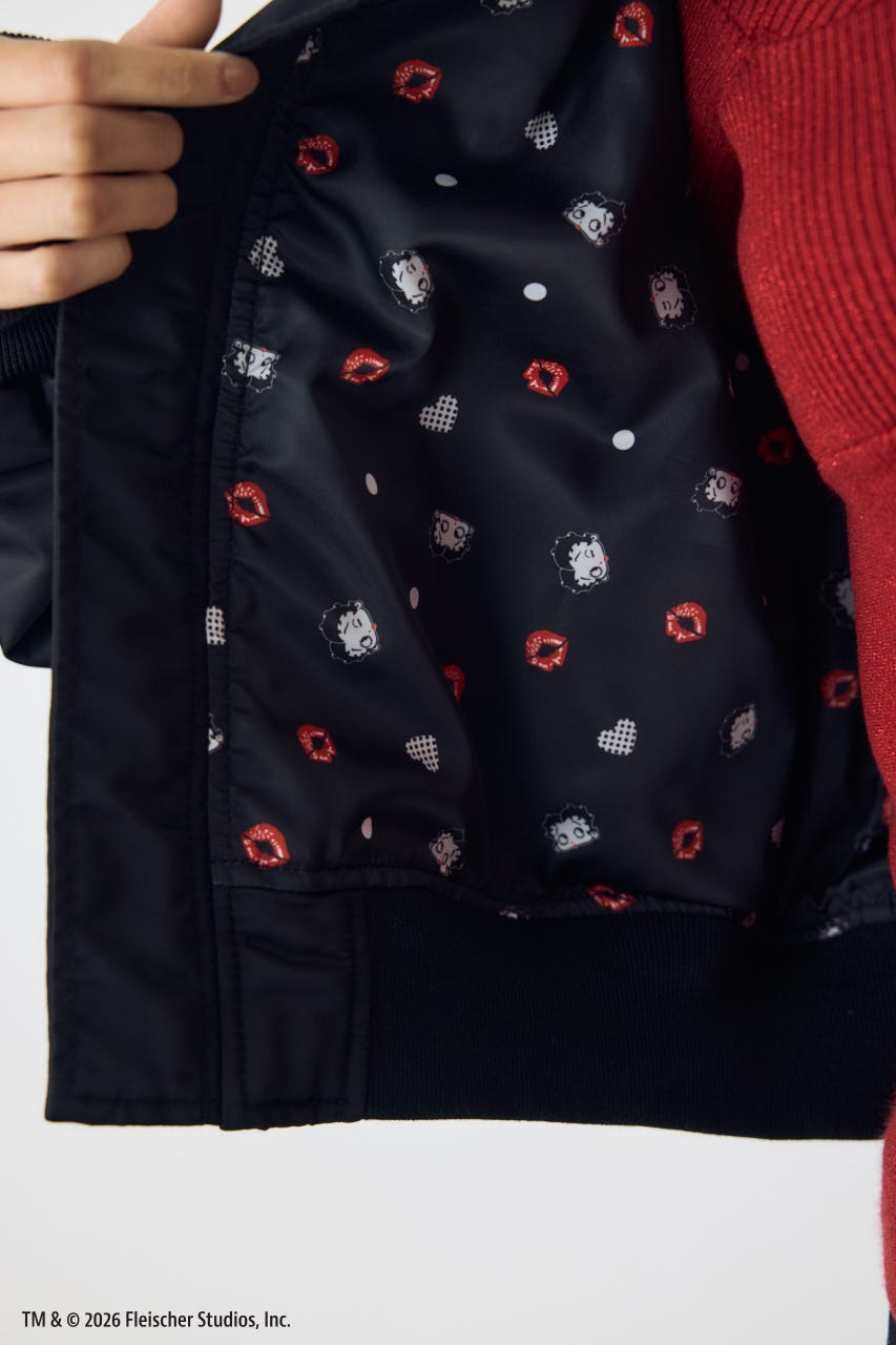 【Betty Boop(TM)×AZUL】MA-1 BLK FREE