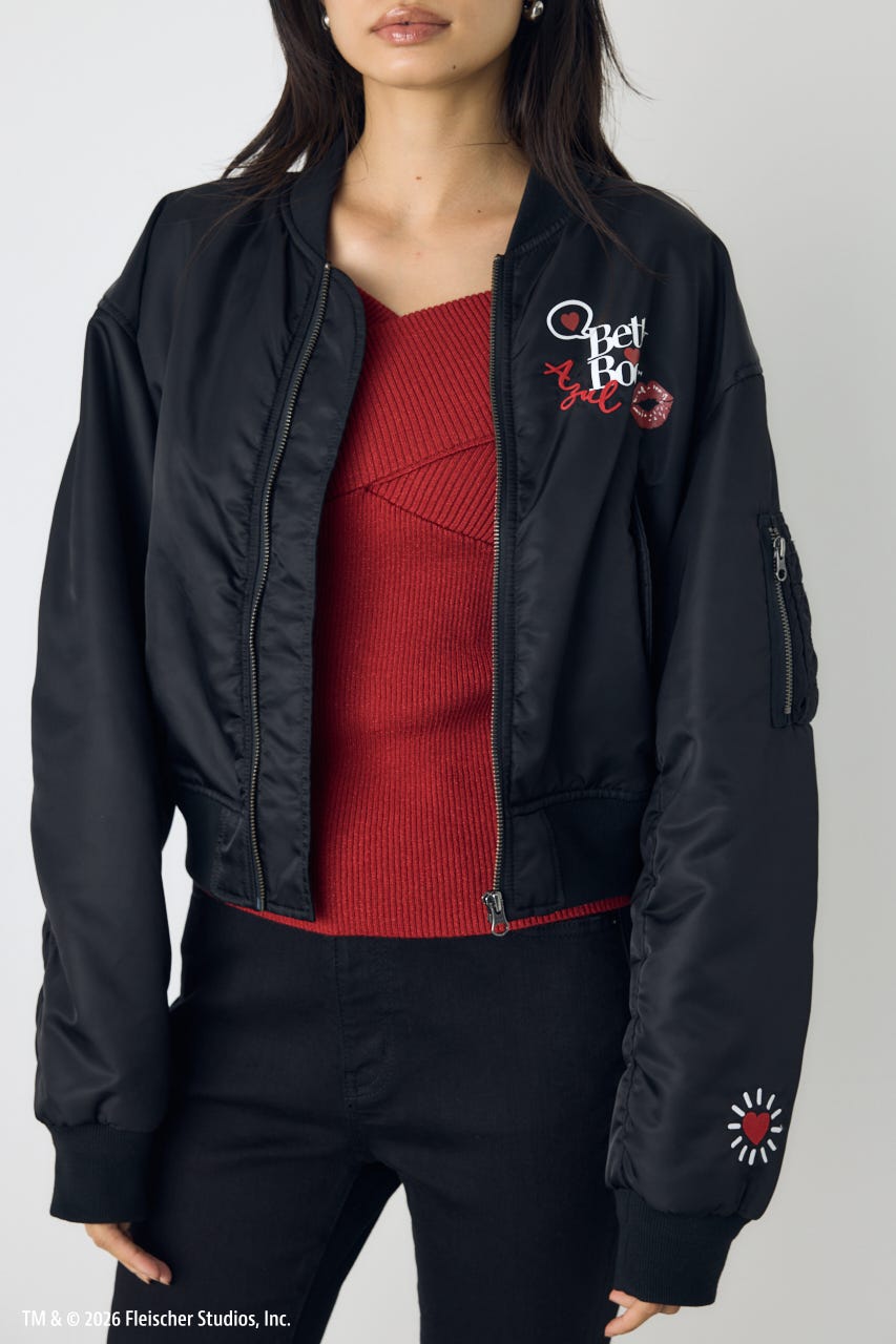 【Betty Boop(TM)×AZUL】MA-1 BLK FREE