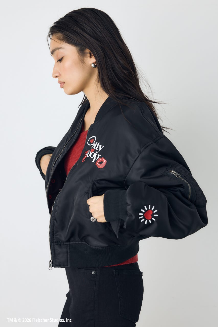 【Betty Boop(TM)×AZUL】MA-1 BLK FREE