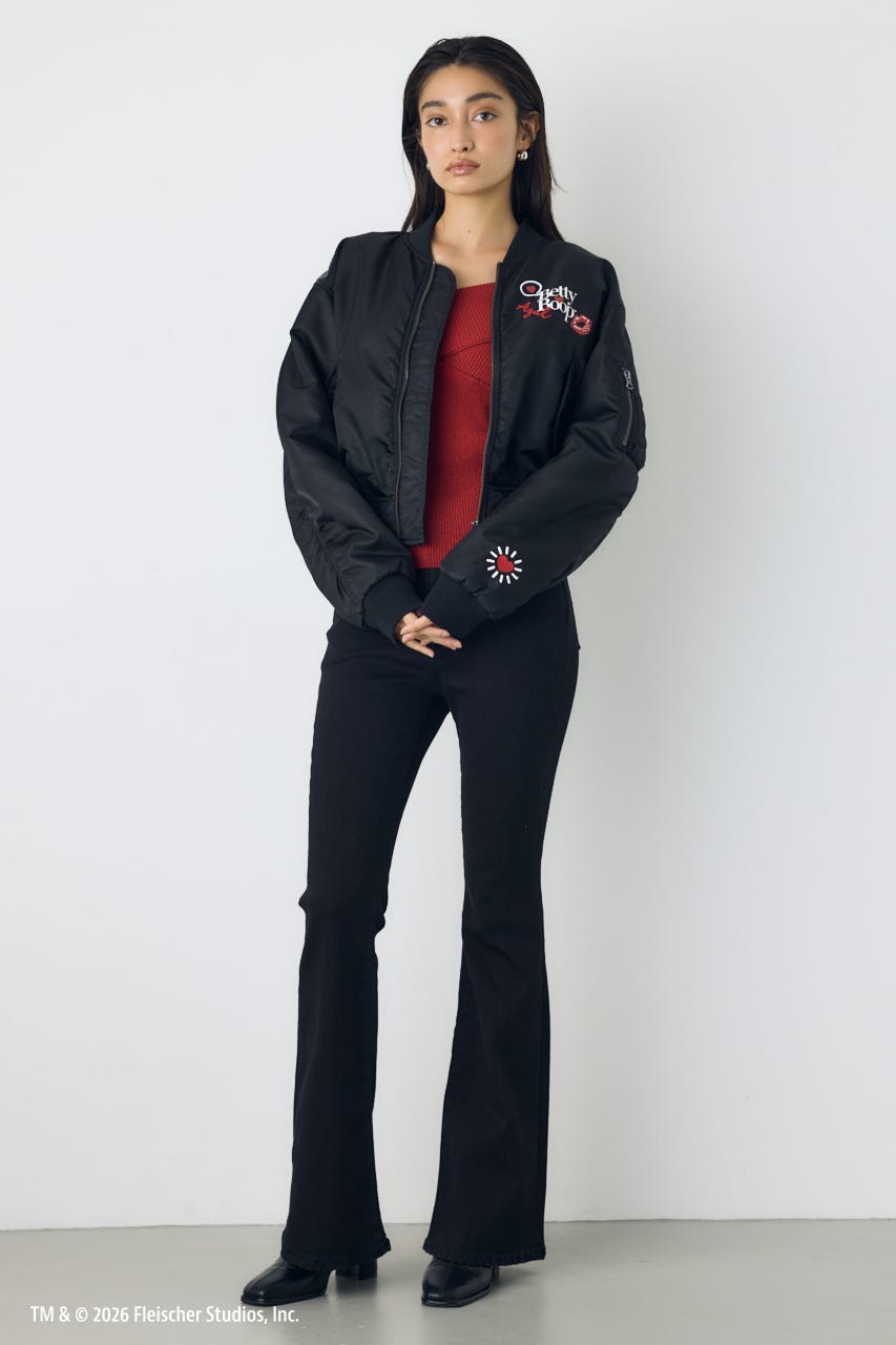 【Betty Boop(TM)×AZUL】MA-1 BLK FREE