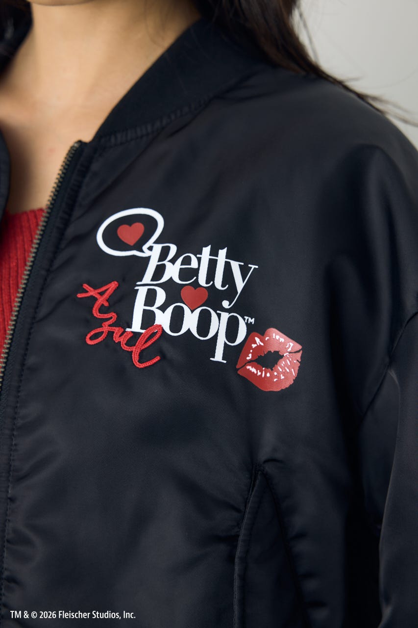 【Betty Boop(TM)×AZUL】MA-1 BLK FREE