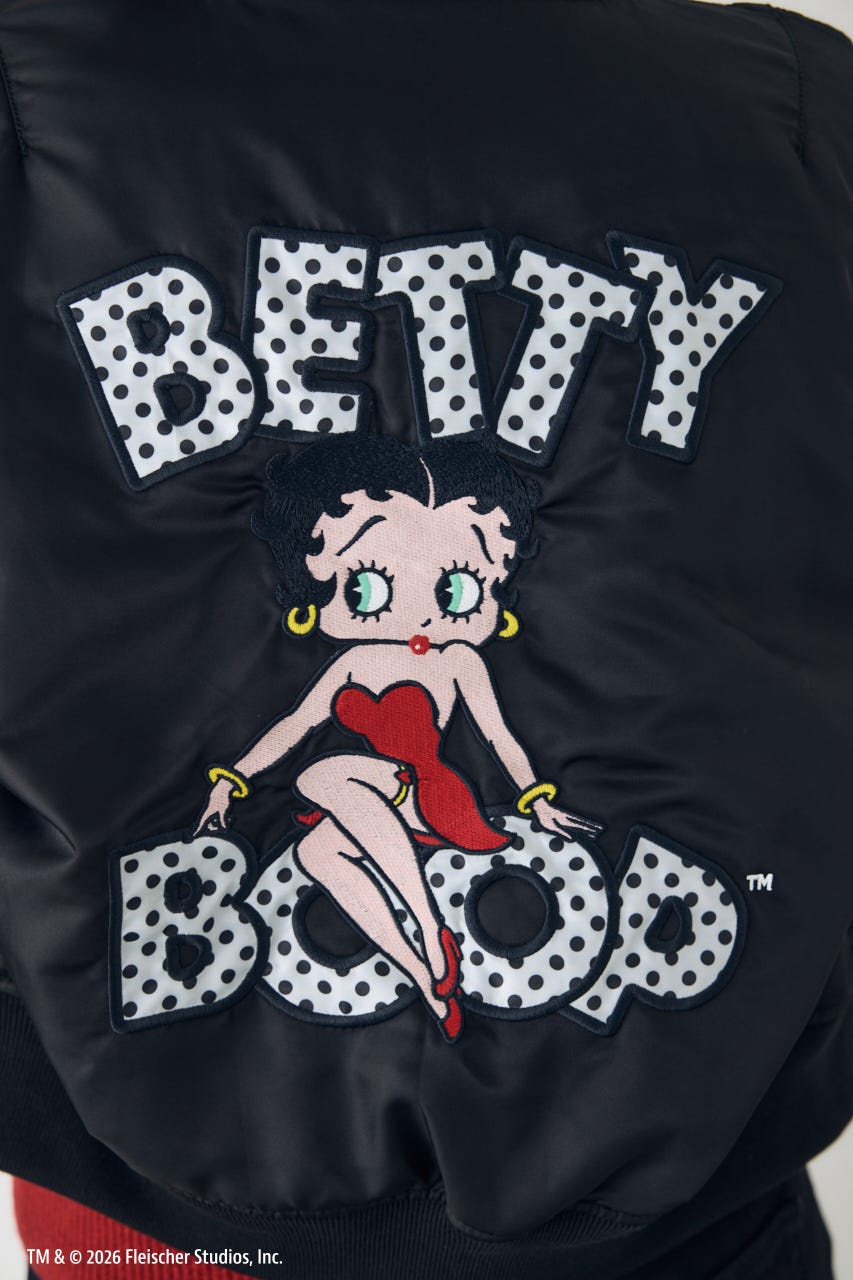 【Betty Boop(TM)×AZUL】MA-1 BLK FREE