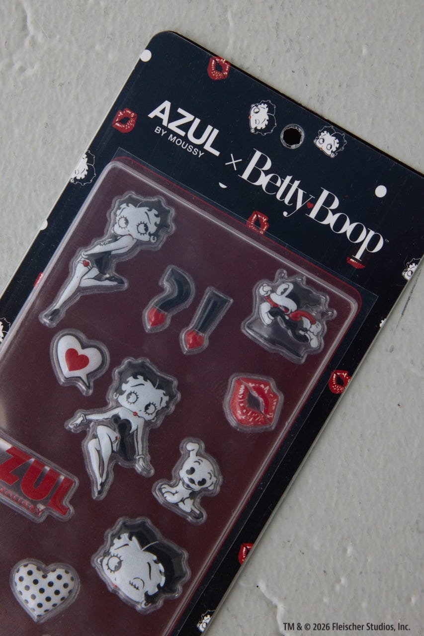 【Betty Boop(TM)×AZUL】ぷくぷくシール BLK FREE