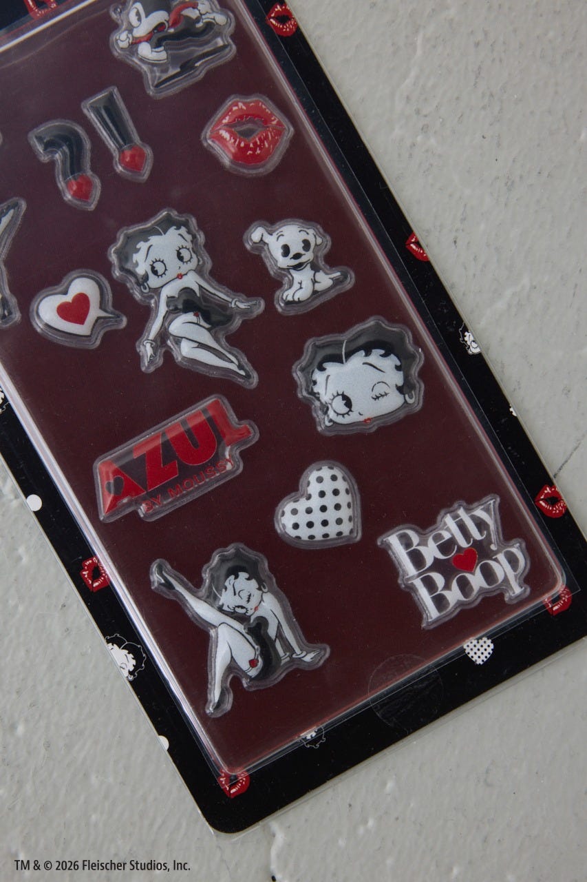 【Betty Boop(TM)×AZUL】ぷくぷくシール BLK FREE