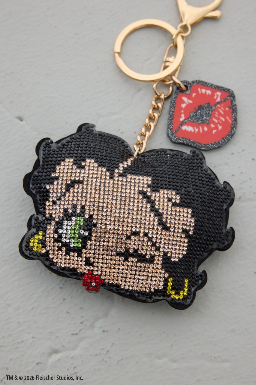 【Betty Boop(TM)×AZUL】ラインストーンチャーム BLK FREE