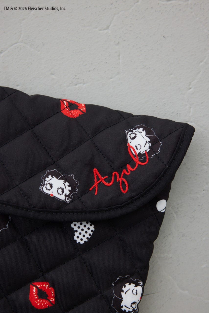 【Betty Boop(TM)×AZUL】キルティングマルチケース BLK FREE