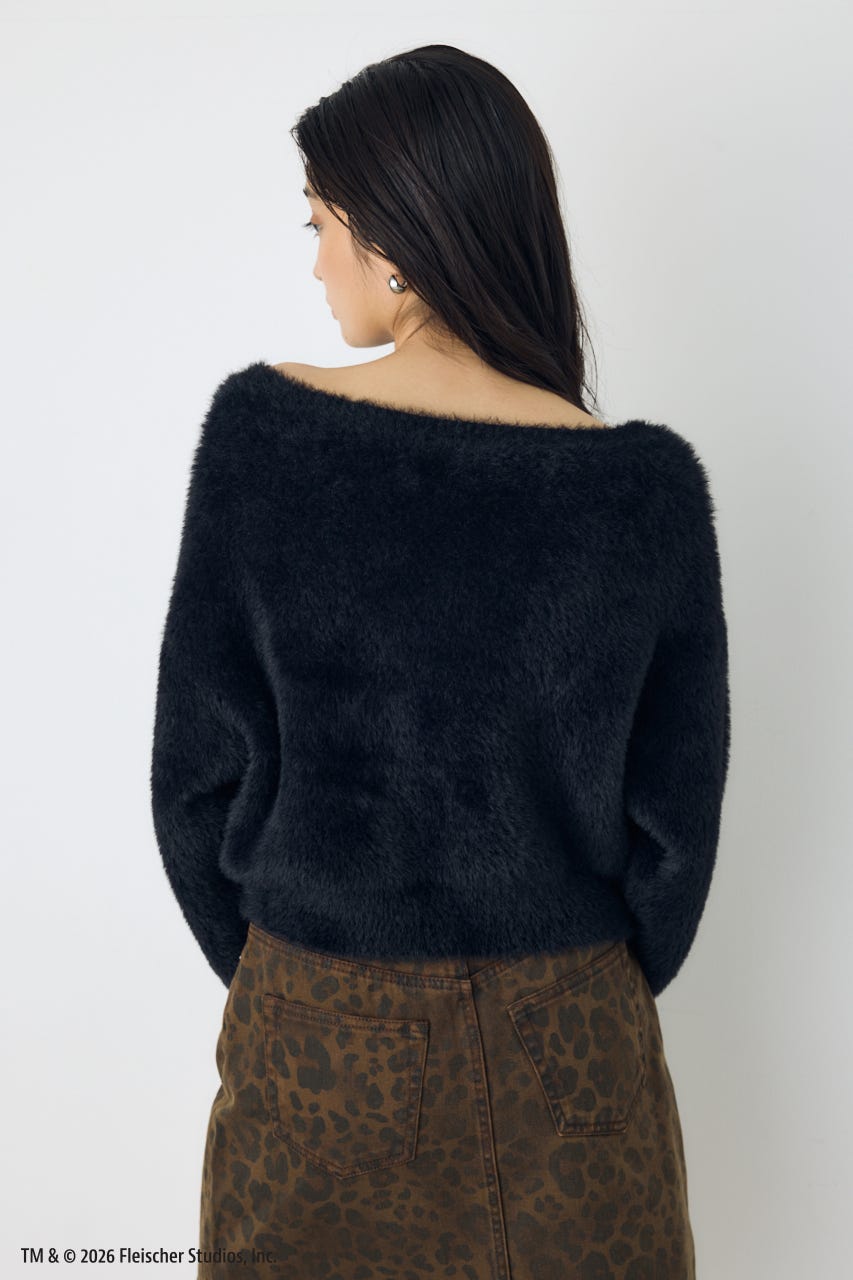 【Betty Boop(TM)×AZUL】シャギーニット BLK FREE