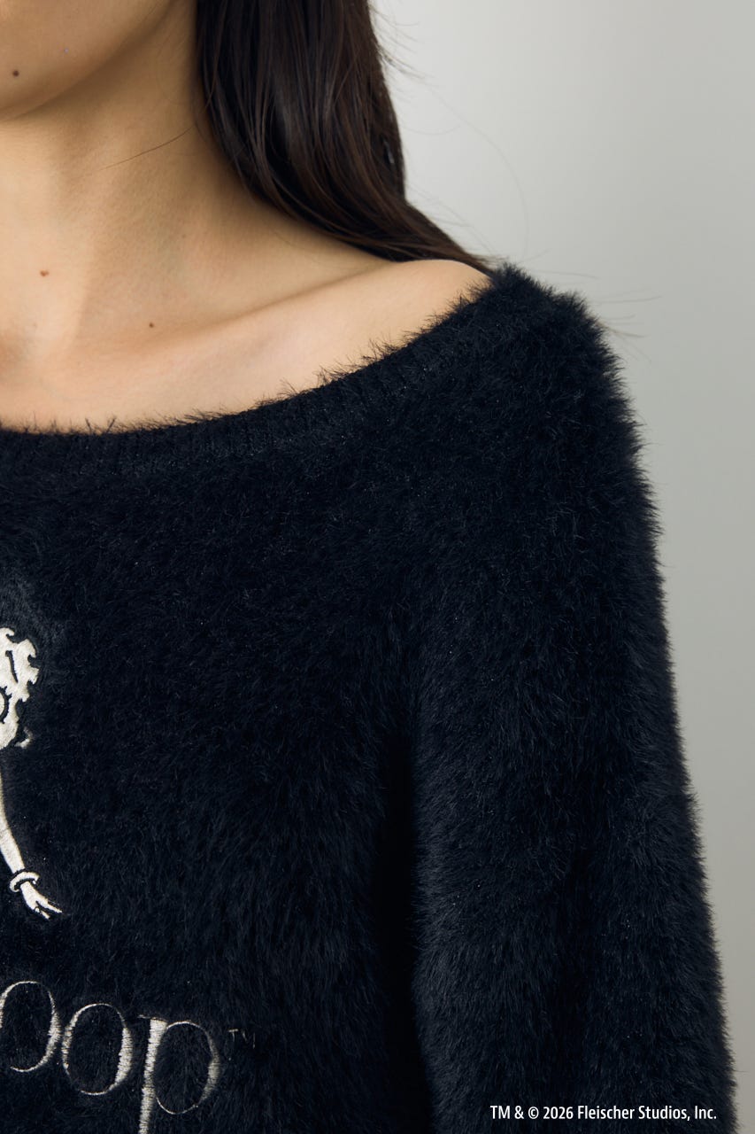 【Betty Boop(TM)×AZUL】シャギーニット BLK FREE