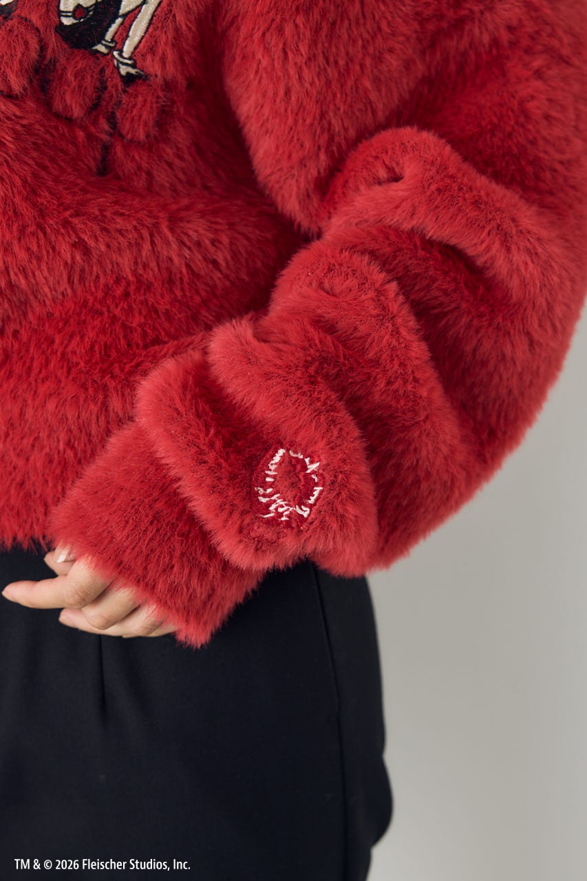 【Betty Boop(TM)×AZUL】シャギーニット RED FREE
