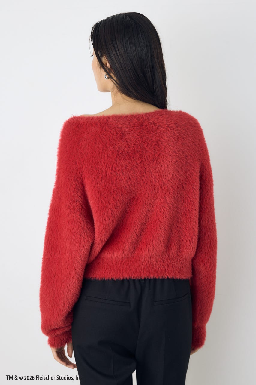 【Betty Boop(TM)×AZUL】シャギーニット RED FREE