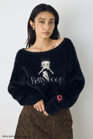 【Betty Boop(TM)×AZUL】シャギーニット