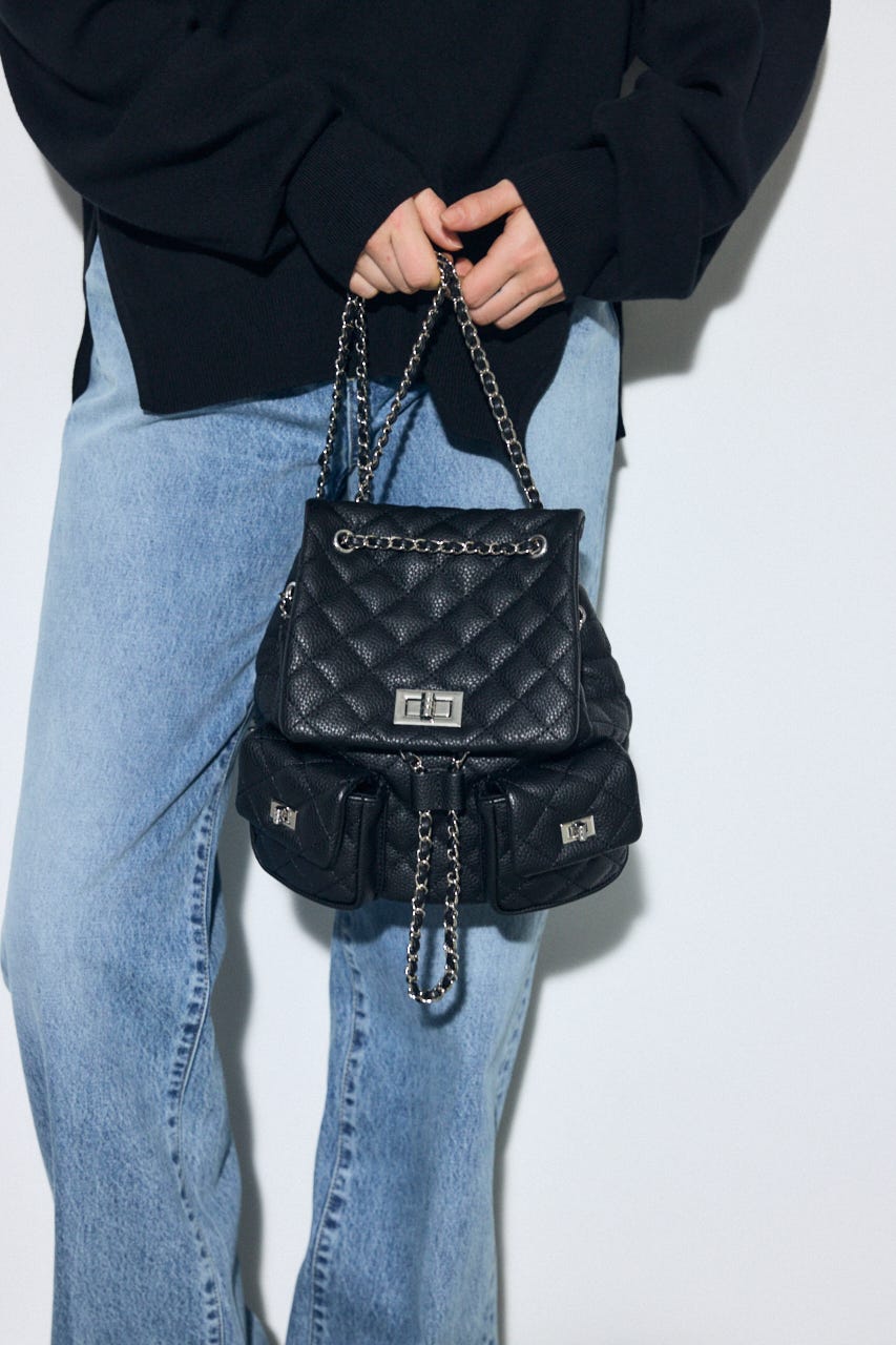 【ロングセラー】【WEB限定】3WAYキルティングリュック BLK FREE