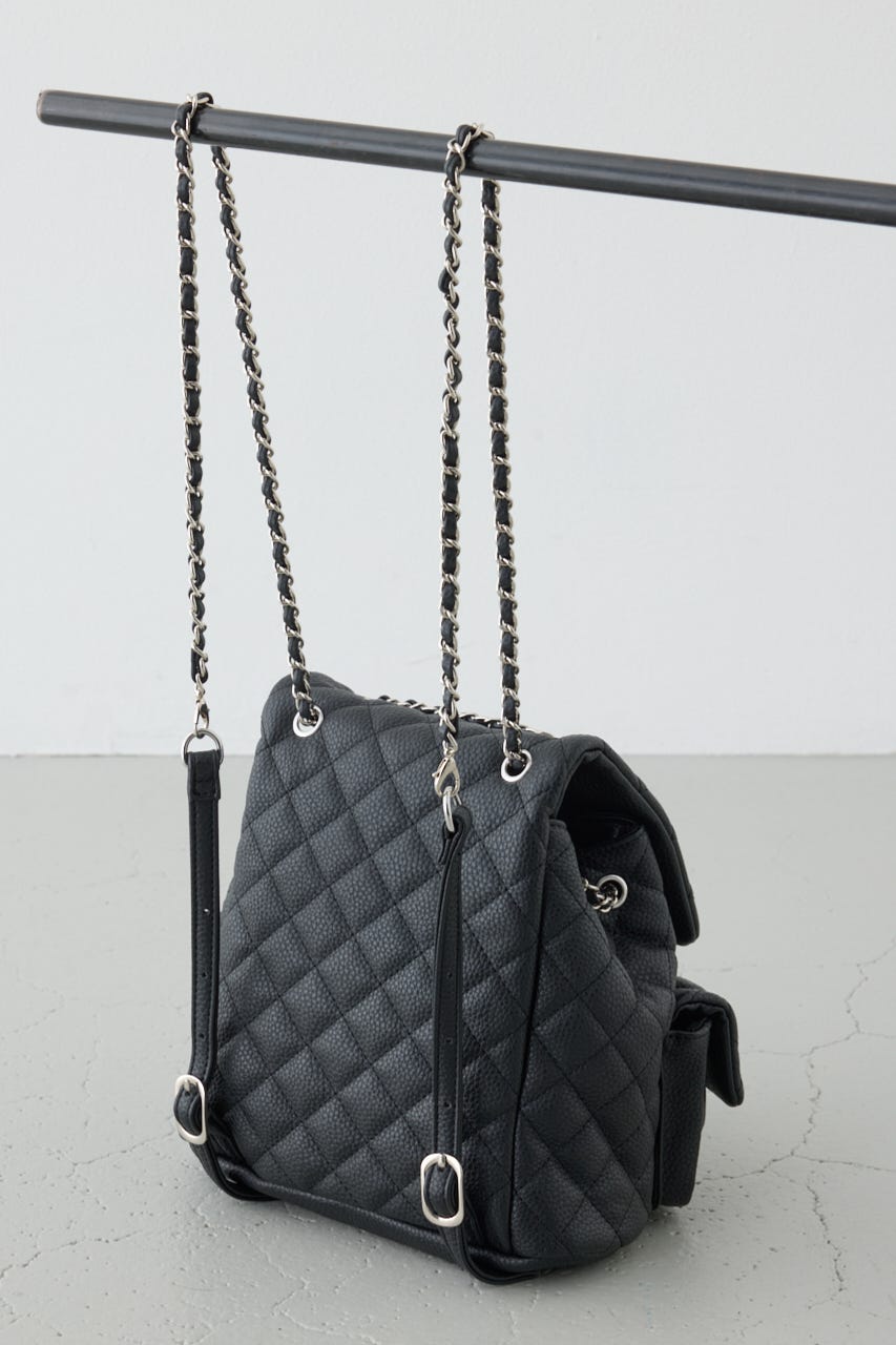 【ロングセラー】【WEB限定】3WAYキルティングリュック BLK FREE