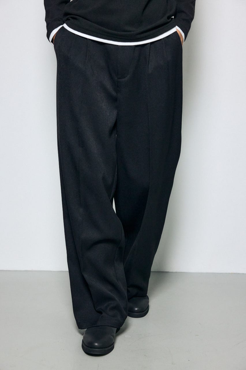 ウールライクツータックワイドパンツ BLK M