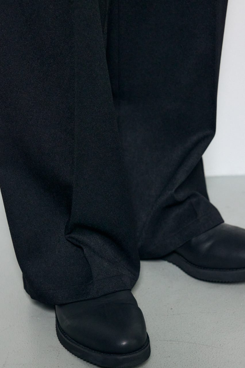 ウールライクツータックワイドパンツ BLK M