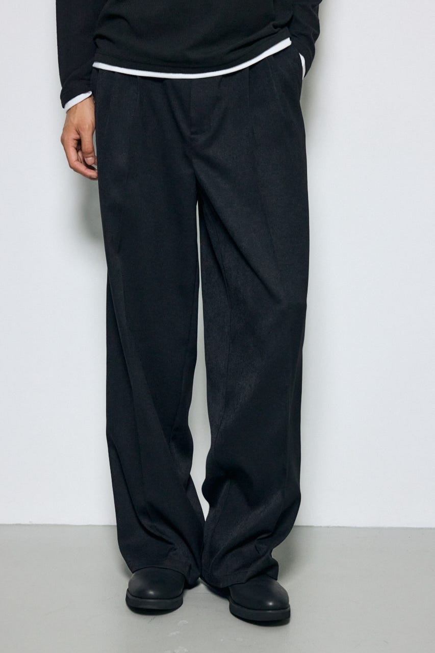 ウールライクツータックワイドパンツ BLK M
