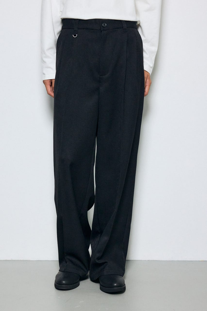 ウールライクツータックワイドパンツ BLK M