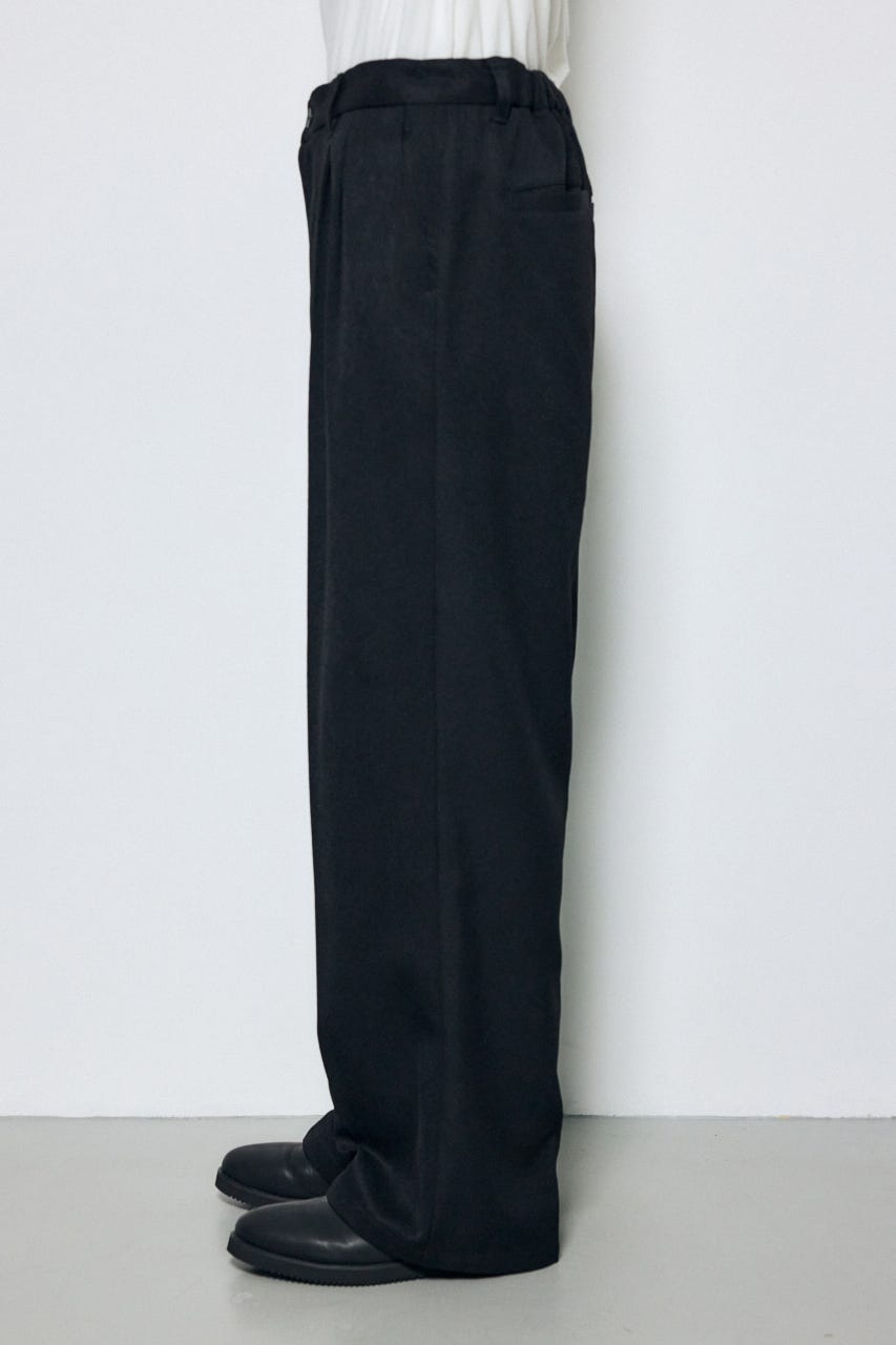 ウールライクツータックワイドパンツ BLK M