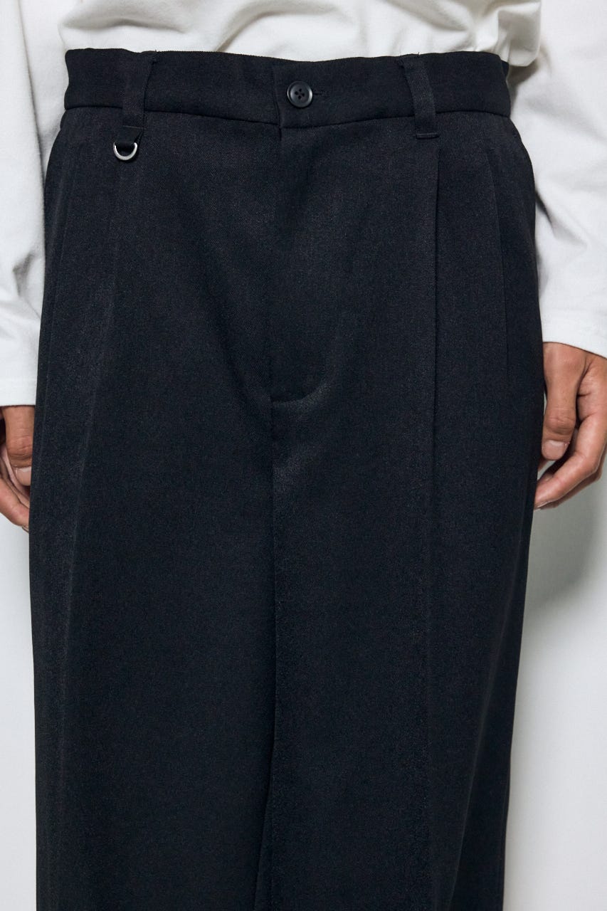 ウールライクツータックワイドパンツ BLK M