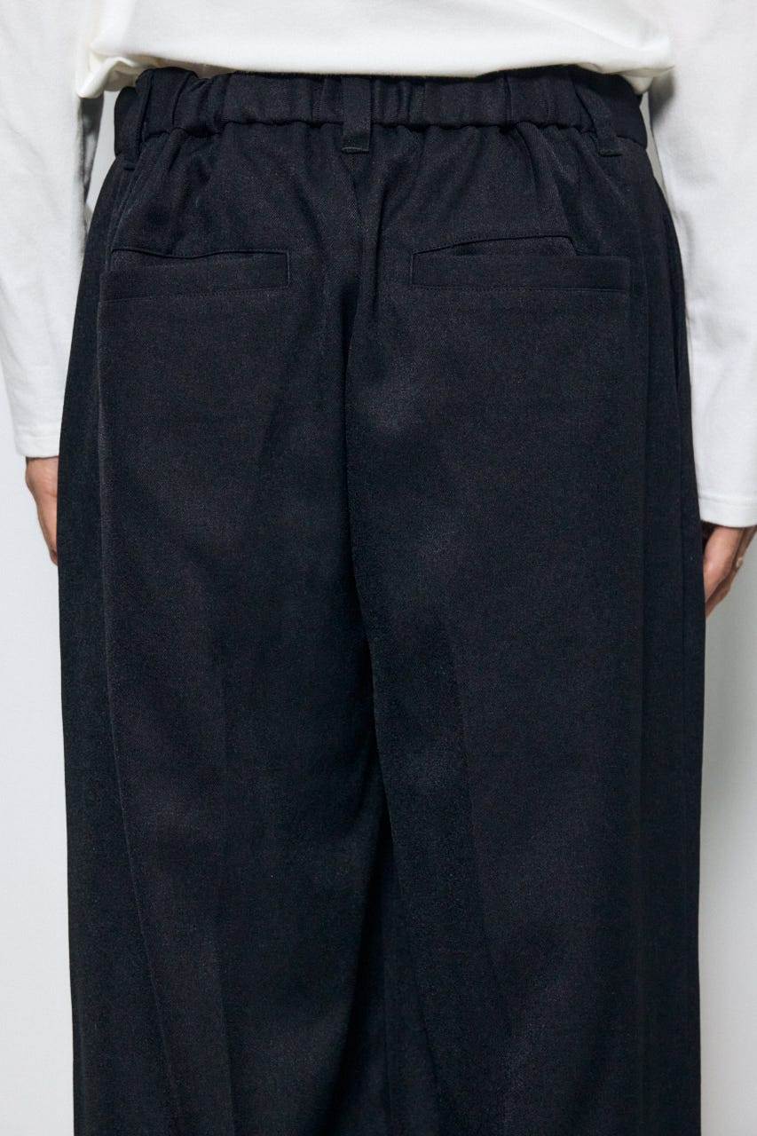 ウールライクツータックワイドパンツ BLK M