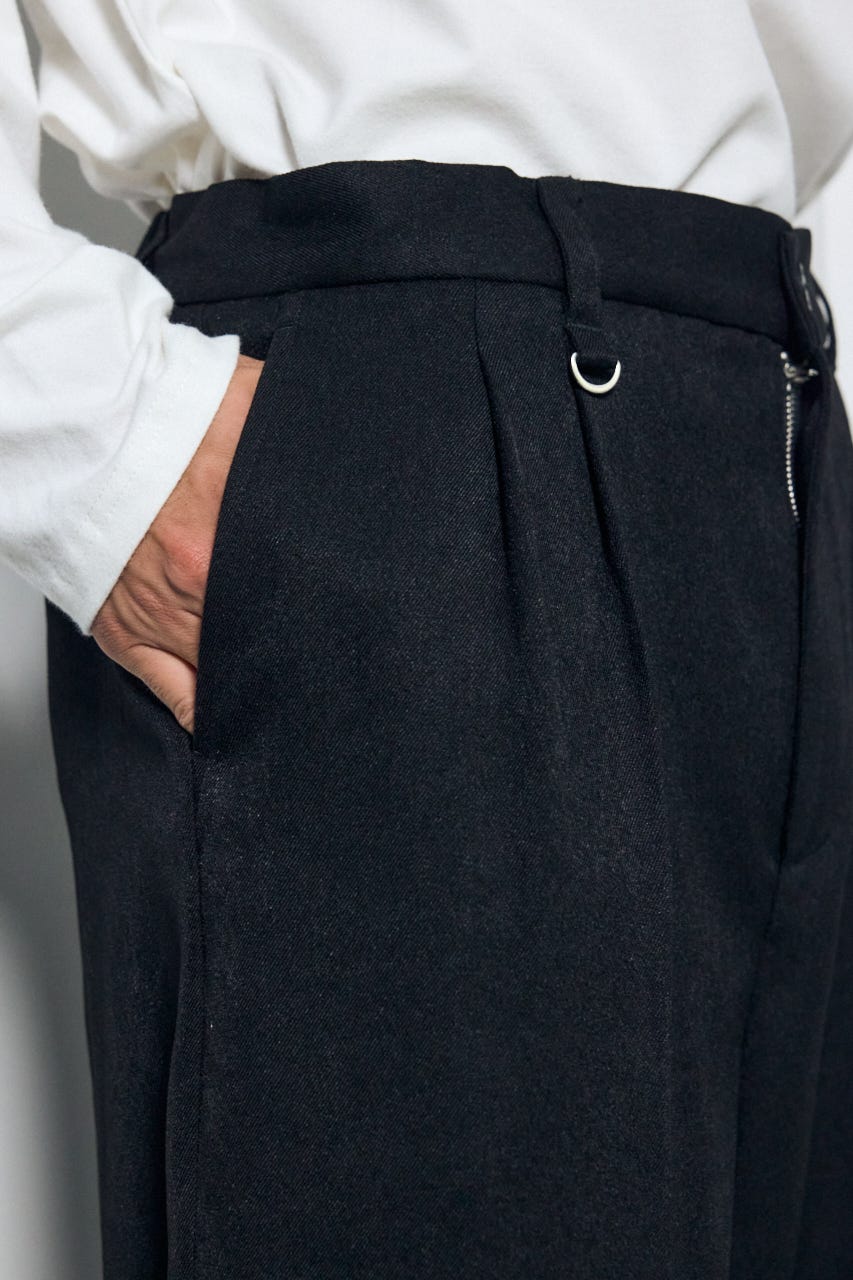 ウールライクツータックワイドパンツ BLK M