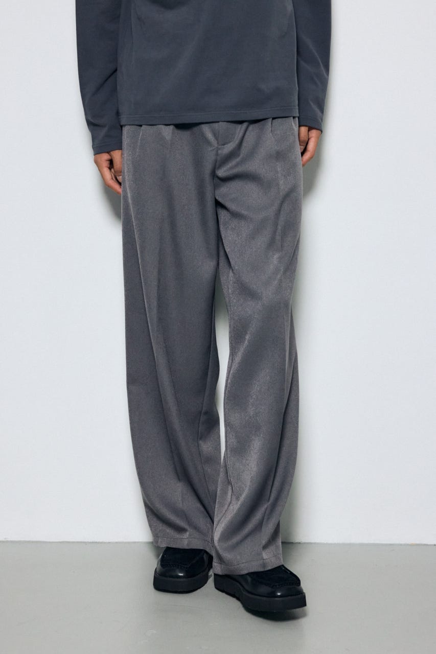 ウールライクツータックワイドパンツ T.GRY L